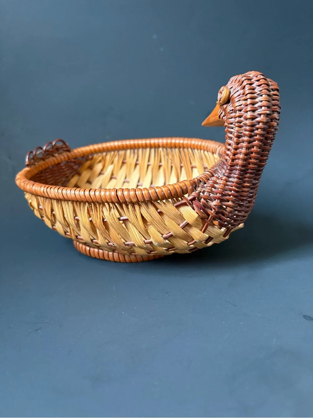 Handwoven Wicker Basket - Dark and Honey Brown
